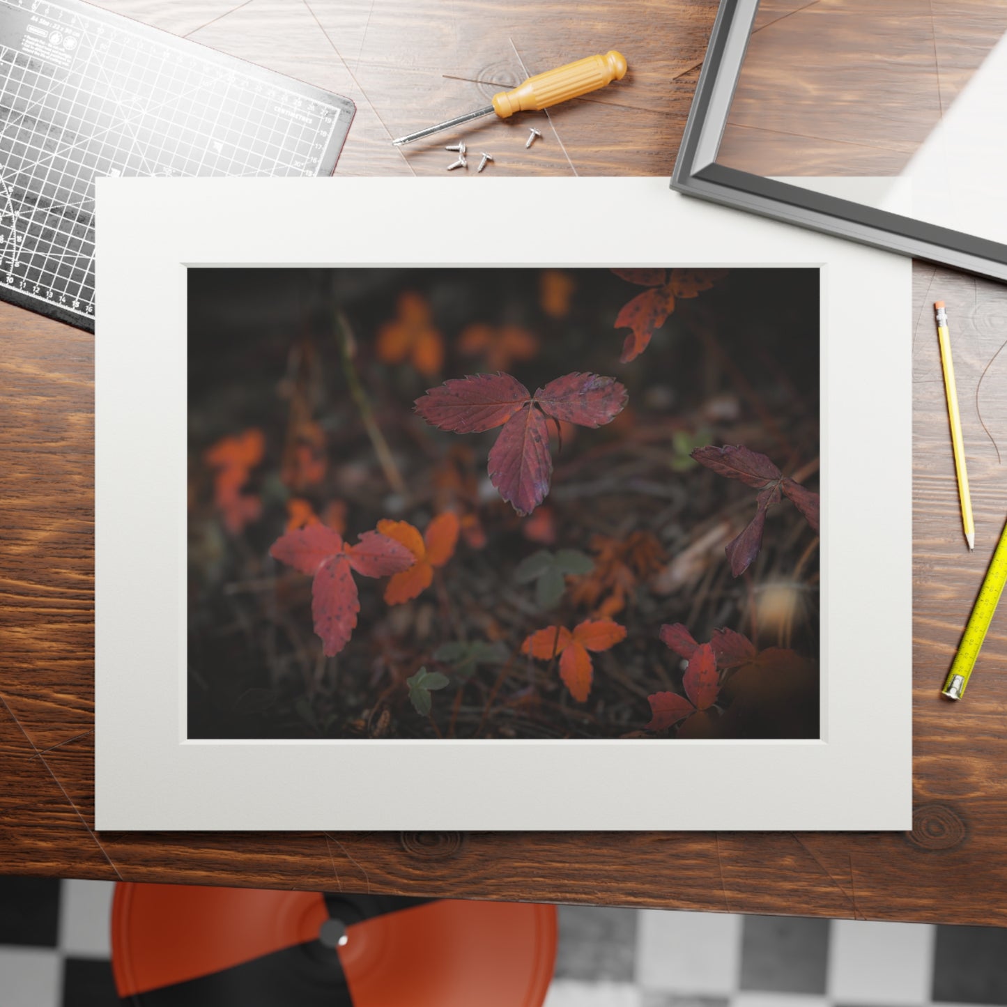 "Autumn Leaves" Fine Art Prints (Passepartout Paper Frame)