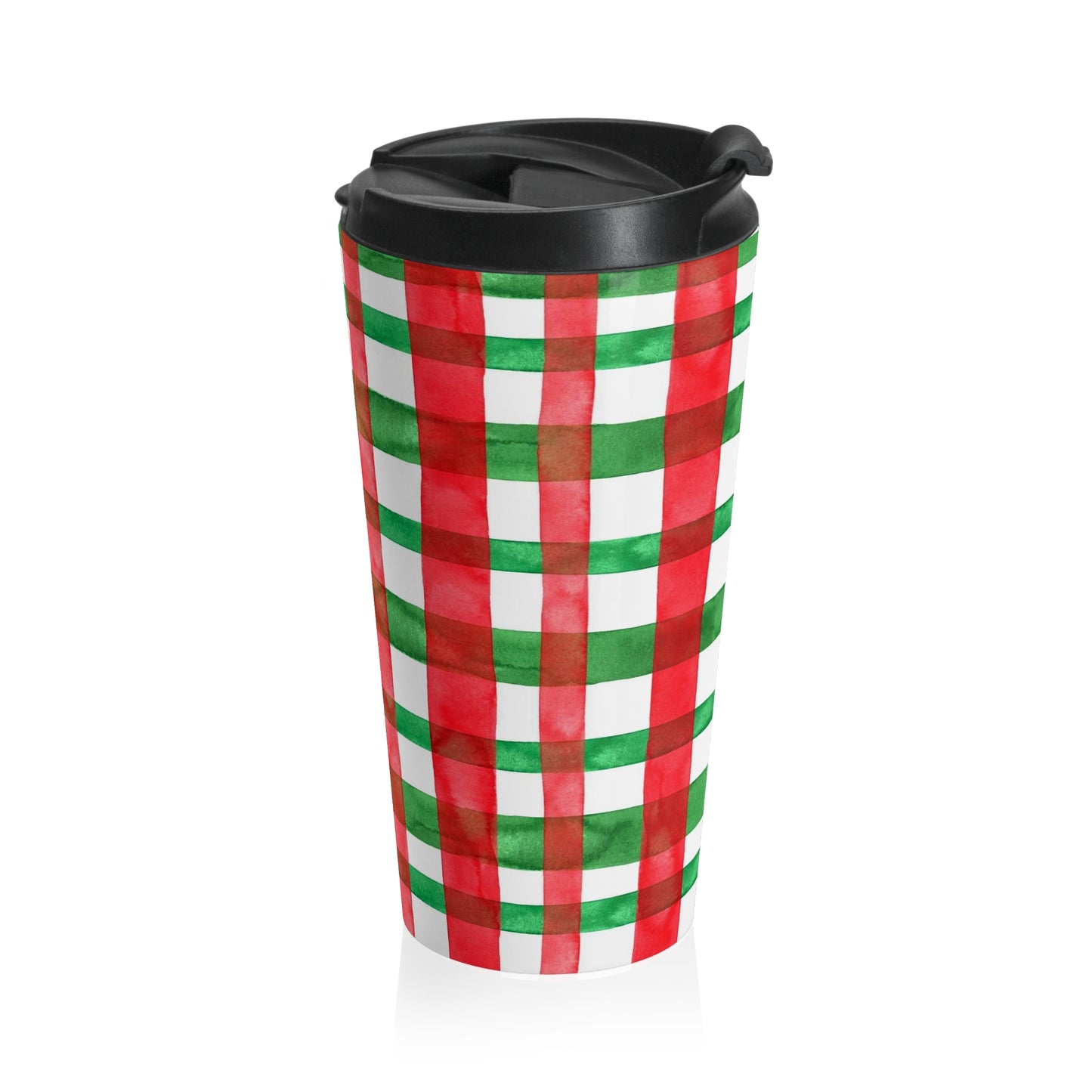 "Perfectly Plaid Holiday" Stainless Steel Travel Mug