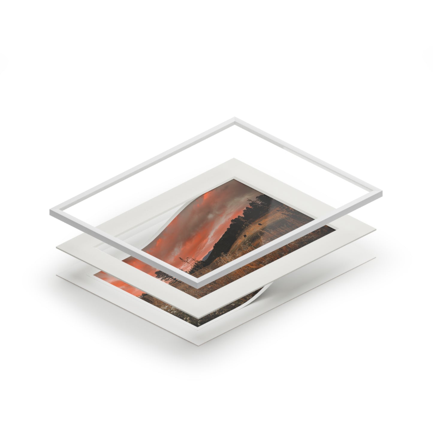 "Sunset" Fine Art Prints (Passepartout Paper Frame)