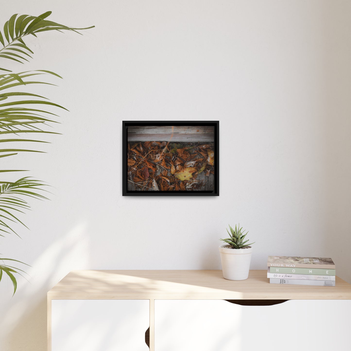 "Leaves on a Bridge" Framed Canvas