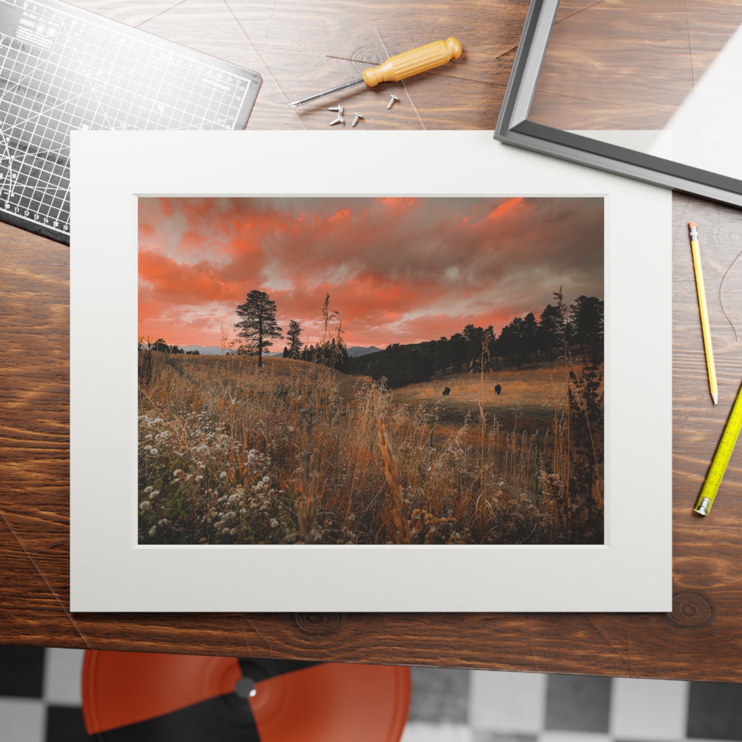 "Sunset" Fine Art Prints (Passepartout Paper Frame)