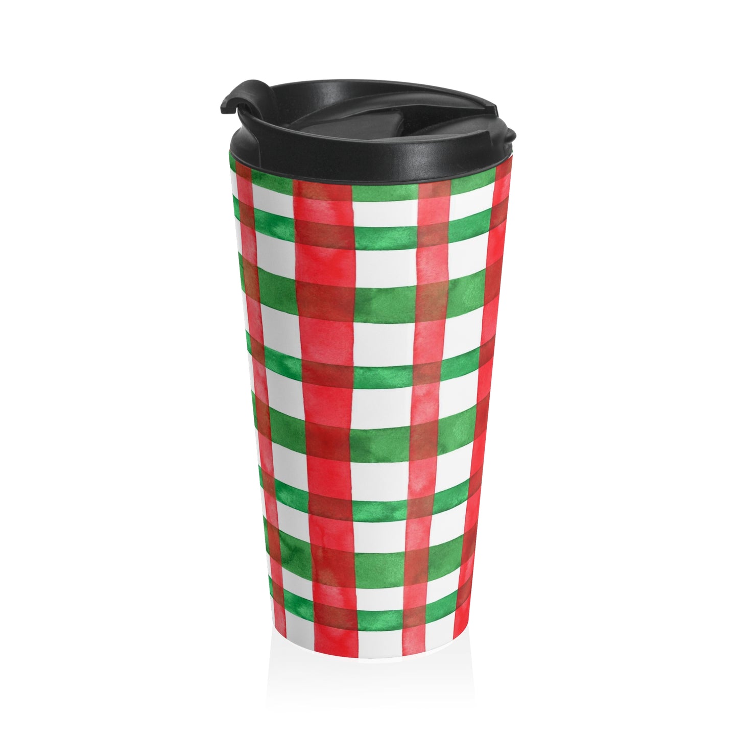 "Perfectly Plaid Holiday" Stainless Steel Travel Mug