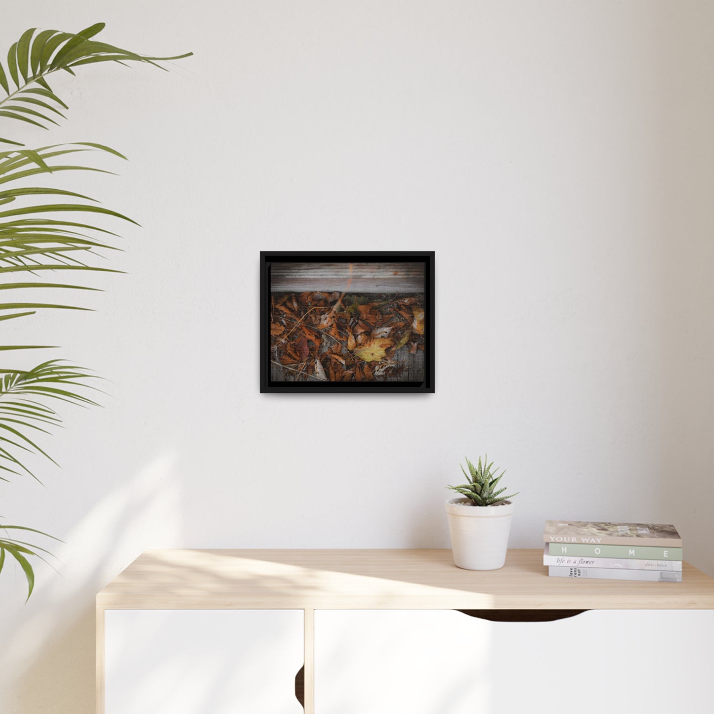 "Leaves on a Bridge" Framed Canvas