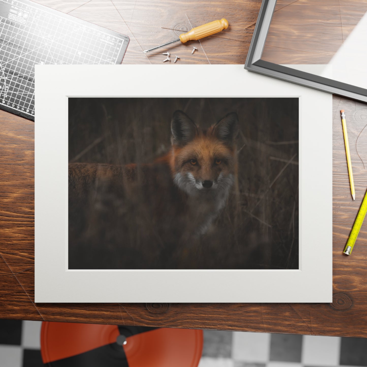 "Fox" Fine Art Prints (Passepartout Paper Frame)