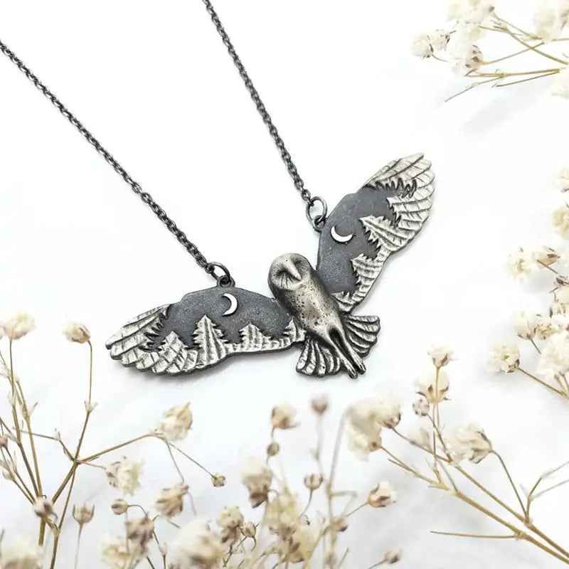 Moody Mortals Owl Charm Pendant Necklace